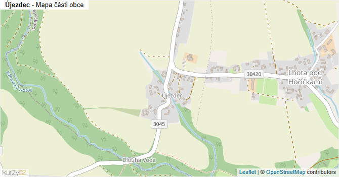 Újezdec - mapa části obce