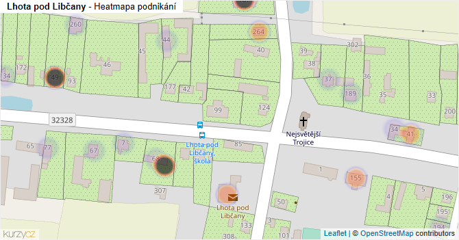 Lhota pod Libčany - mapa podnikání