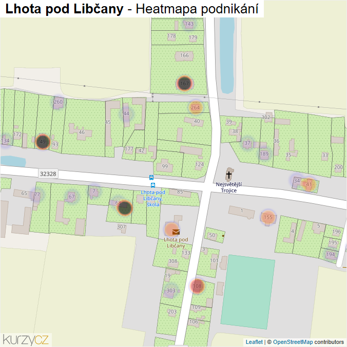 Mapa Lhota pod Libčany - Firmy v části obce.