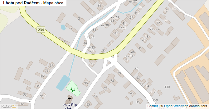 Lhota pod Radčem - mapa obce
