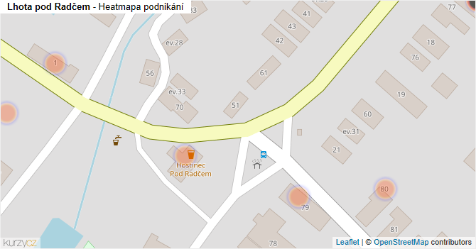 Lhota pod Radčem - mapa podnikání
