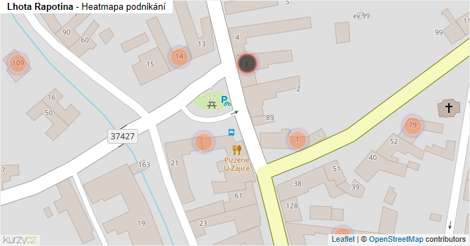 Lhota Rapotina - mapa podnikání