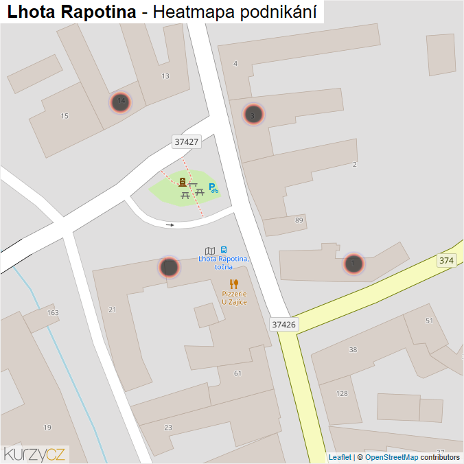 Mapa Lhota Rapotina - Firmy v obci.