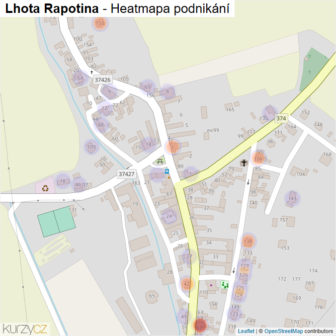 Mapa Lhota Rapotina - Firmy v části obce.