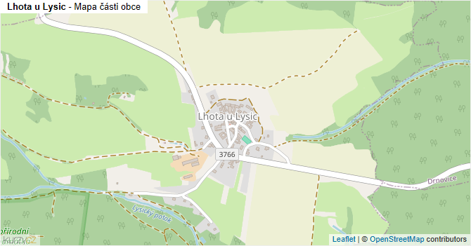 Lhota u Lysic - mapa části obce
