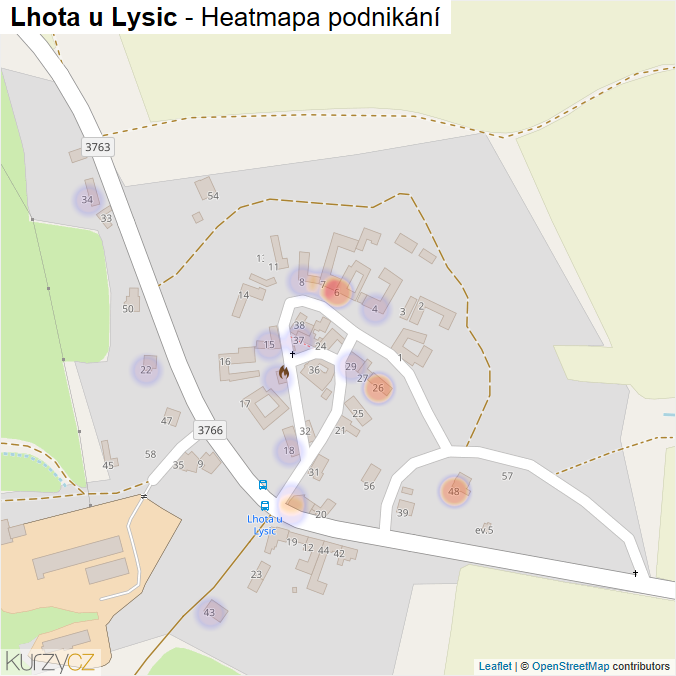 Mapa Lhota u Lysic - Firmy v části obce.