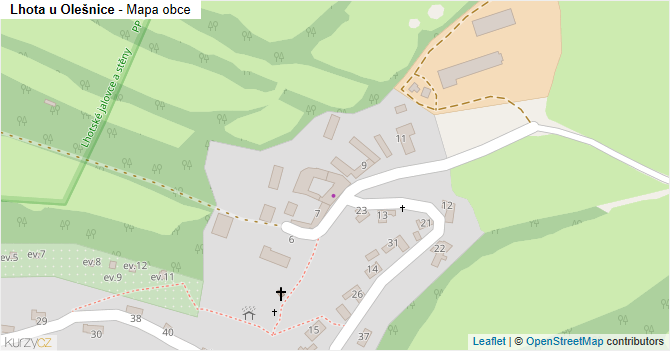 Lhota u Olešnice - mapa obce