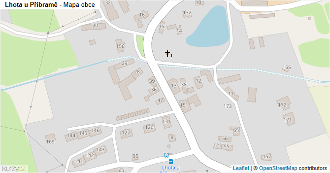 Lhota u Příbramě - mapa obce