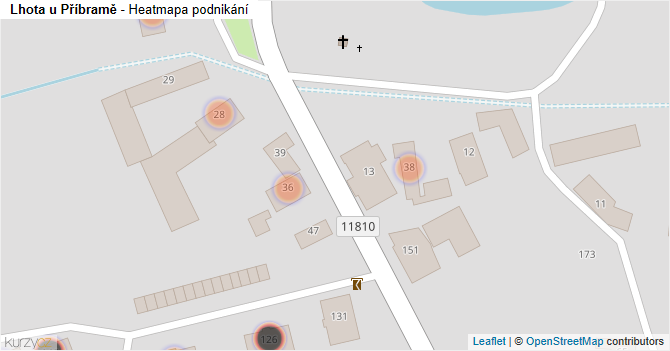 Lhota u Příbramě - mapa podnikání