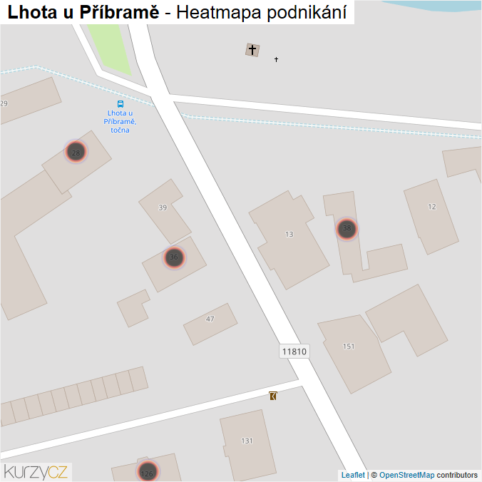 Mapa Lhota u Příbramě - Firmy v obci.