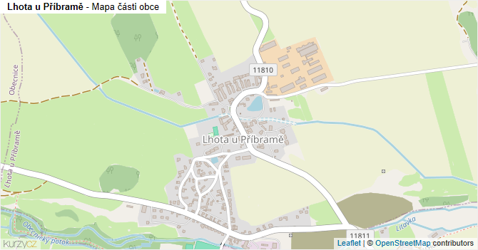 Lhota u Příbramě - mapa části obce