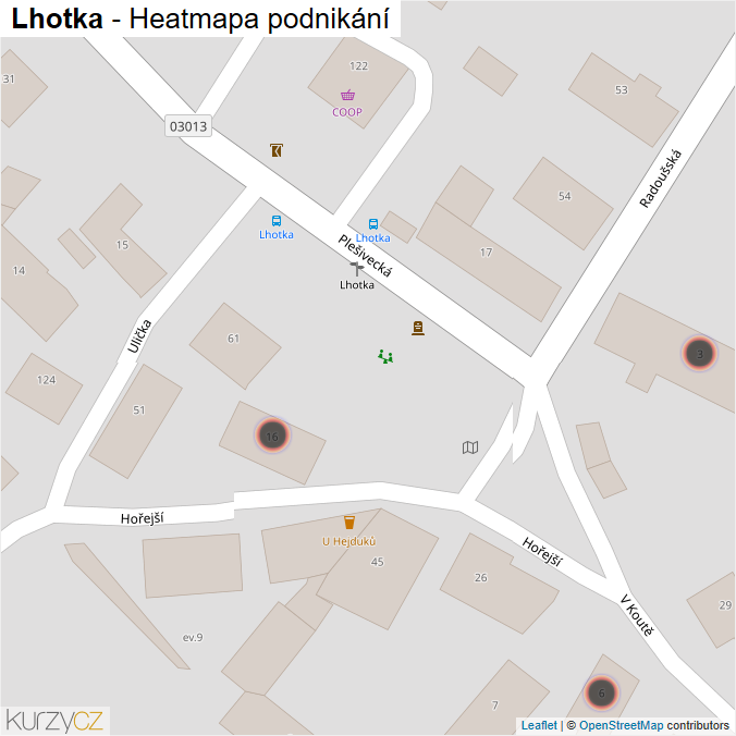 Mapa Lhotka - Firmy v obci.