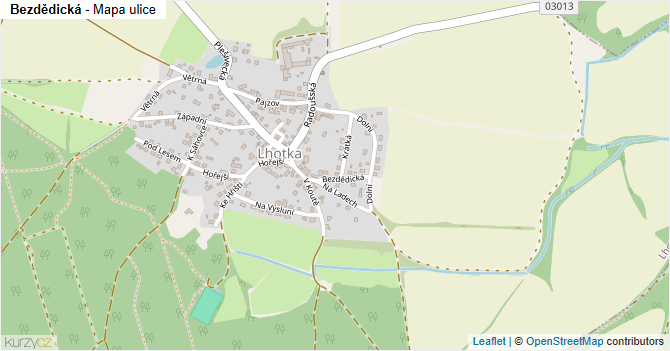 Bezdědická - mapa ulice
