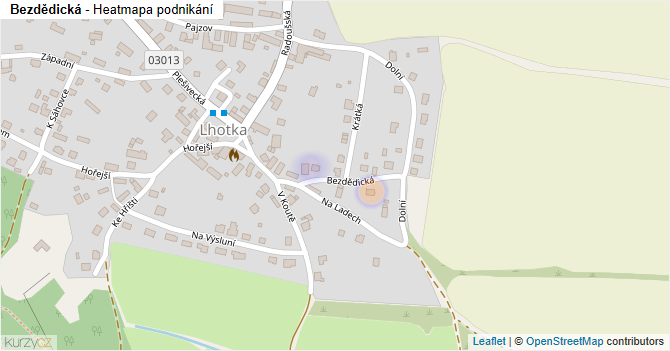 Bezdědická - mapa podnikání