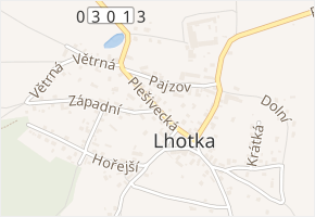 Plešivecká v obci Lhotka - mapa ulice
