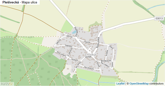 Plešivecká - mapa ulice