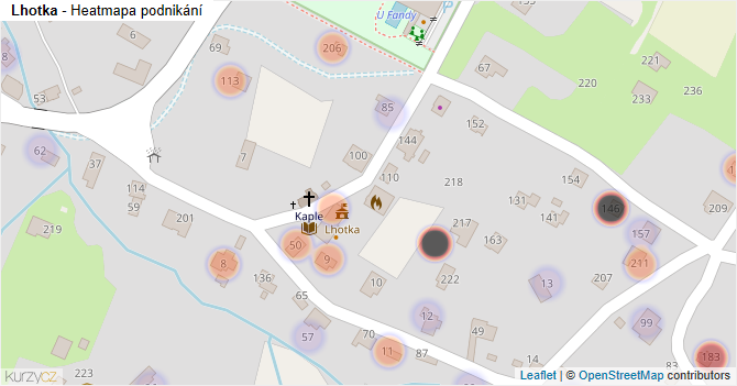 Lhotka - mapa podnikání