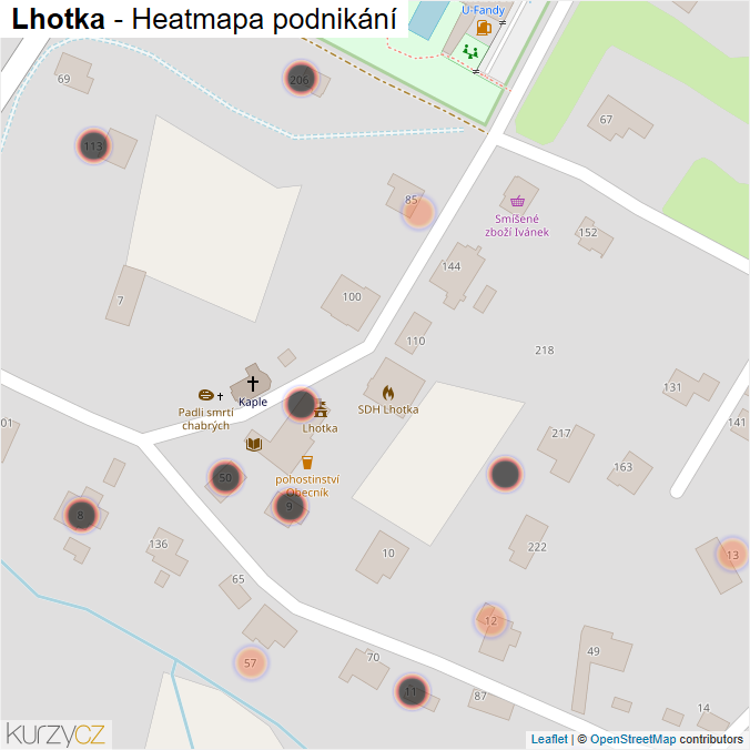 Mapa Lhotka - Firmy v obci.