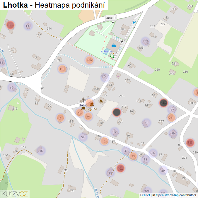 Mapa Lhotka - Firmy v části obce.