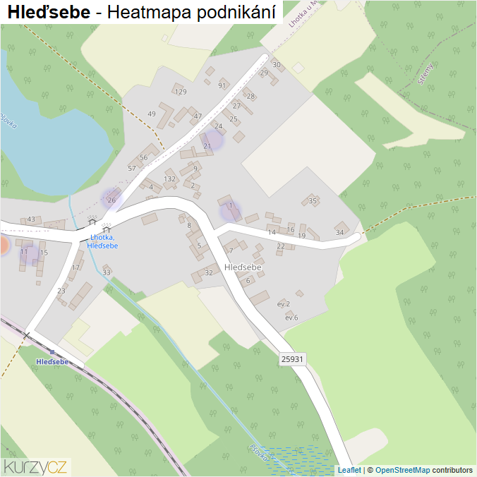 Mapa Hleďsebe - Firmy v části obce.