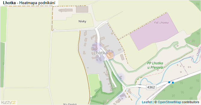 Lhotka - mapa podnikání