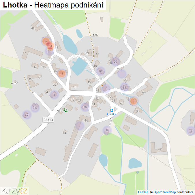Mapa Lhotka - Firmy v části obce.