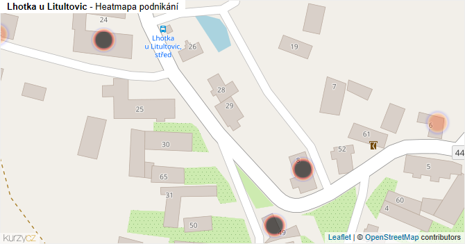 Lhotka u Litultovic - mapa podnikání