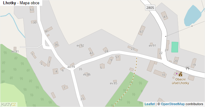 Lhotky - mapa obce