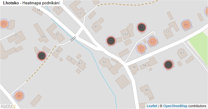 Lhotsko - mapa podnikání