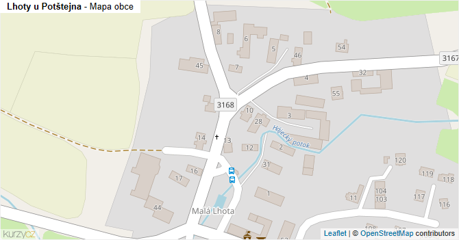 Lhoty u Potštejna - mapa obce