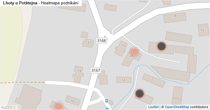 Lhoty u Potštejna - mapa podnikání