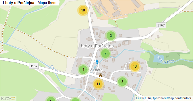 Lhoty u Potštejna - mapa firem