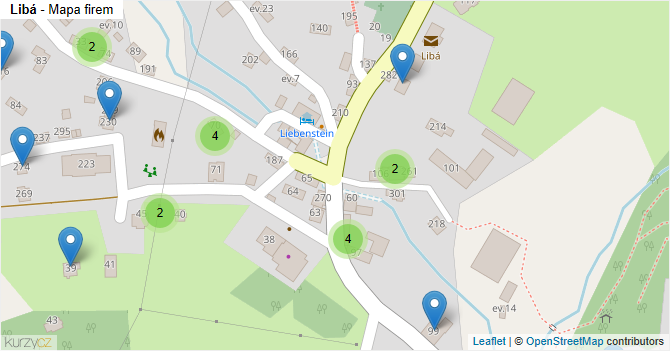 Libá - mapa firem