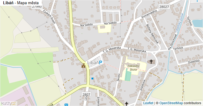 Libáň - mapa města