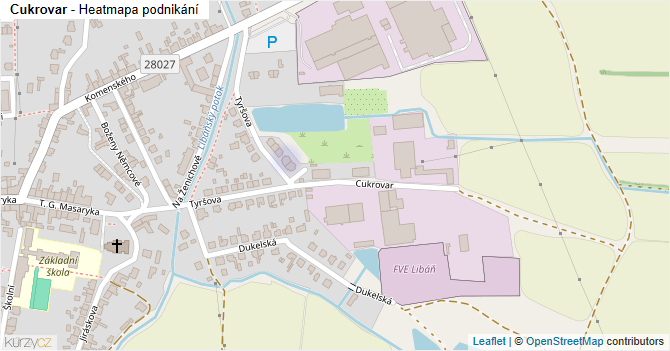Cukrovar - mapa podnikání