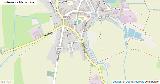 Emlerova - mapa ulice