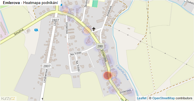 Emlerova - mapa podnikání