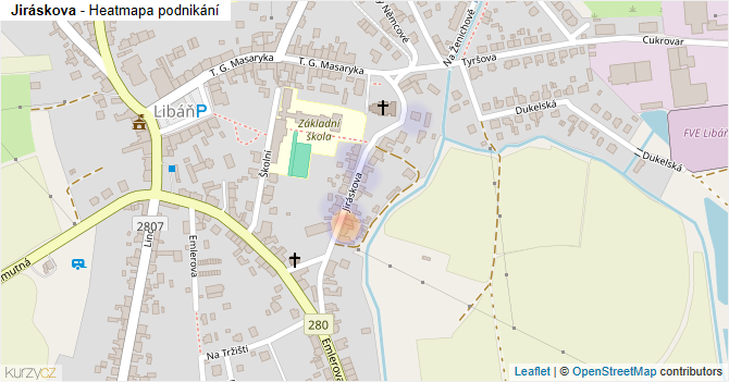 Jiráskova - mapa podnikání
