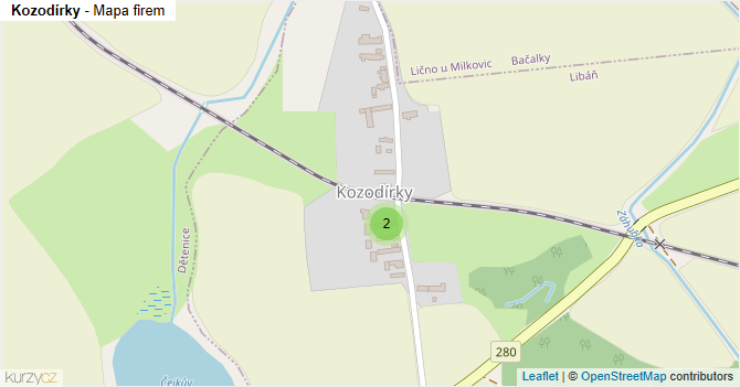Kozodírky - mapa firem
