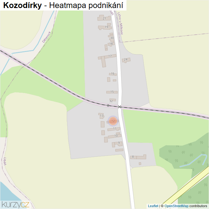 Mapa Kozodírky - Firmy v části obce.