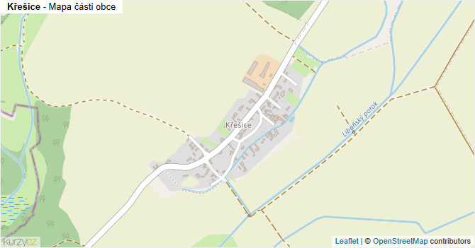 Křešice - mapa části obce