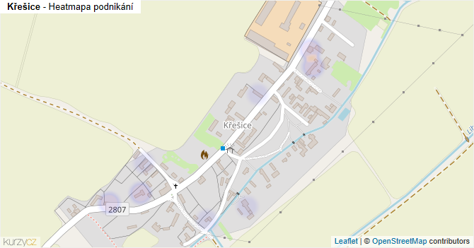 Křešice - mapa podnikání