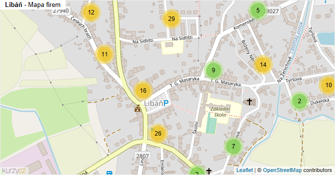 Libáň - mapa firem