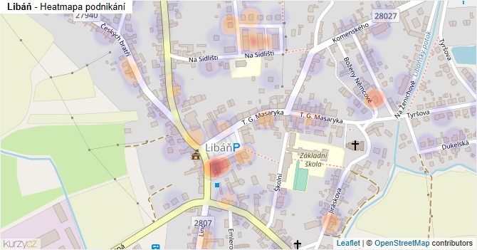 Libáň - mapa podnikání