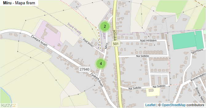 Míru - mapa firem