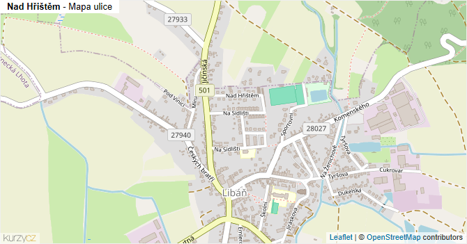 Nad Hřištěm - mapa ulice