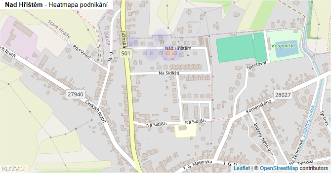 Nad Hřištěm - mapa podnikání