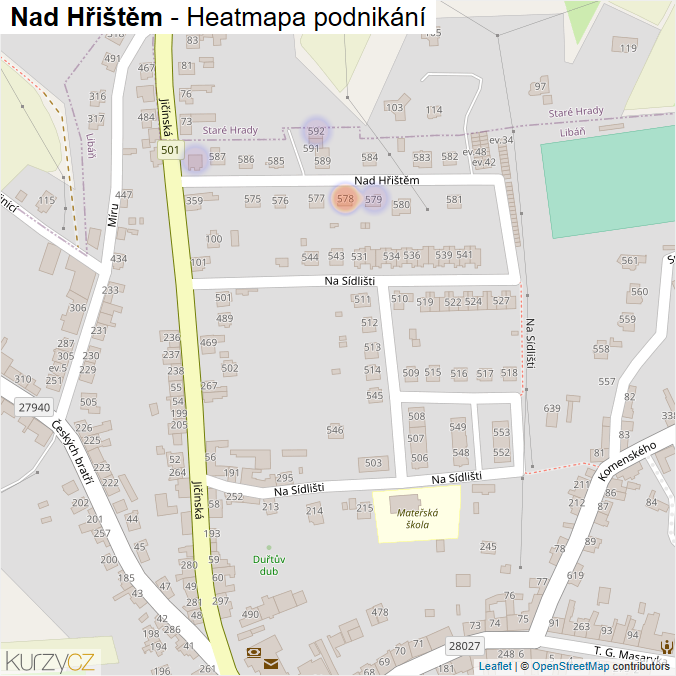 Mapa Nad Hřištěm - Firmy v ulici.
