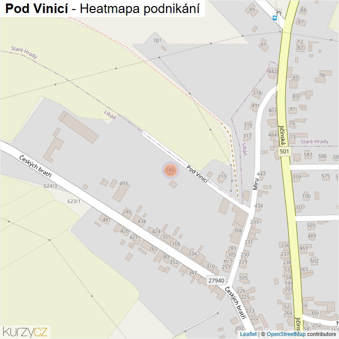 Mapa Pod Vinicí - Firmy v ulici.