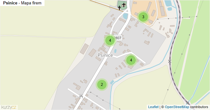 Psinice - mapa firem